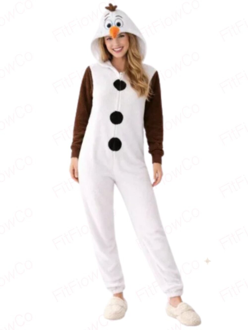 Disney Frozen Olaf Plush Fleece One-Piece Pajamas  Size S